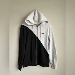 Aviator Nation White & Black Zip-Up Hoodie Size Large